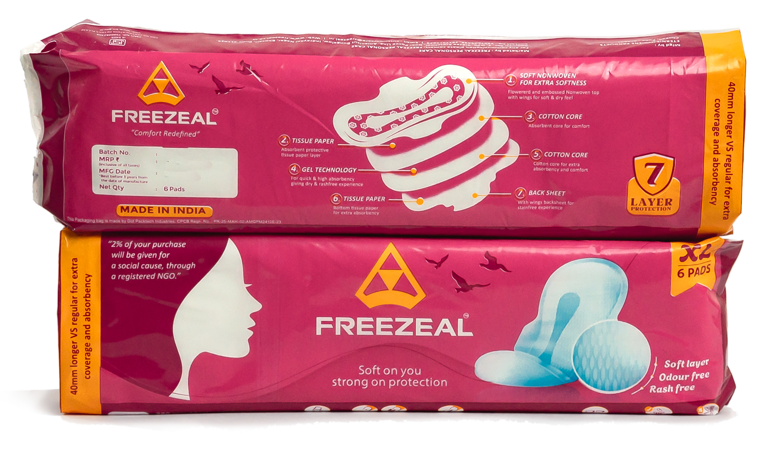 FREEZEAL Premium Sanitary Pad Pack 1