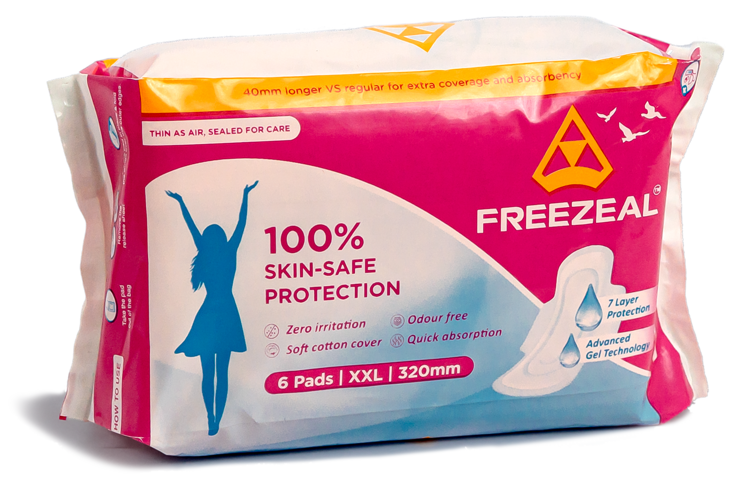 FREEZEAL Premium Sanitary Pad Pack 2